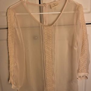 Cream Sheer Blouse Urban Outfitters
